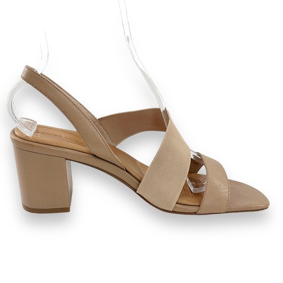 Corso Como Sandals Dress Shoe Size 11 Hally 2 Slingback Tan Nude Leather Neutral - Picture 5 of 11